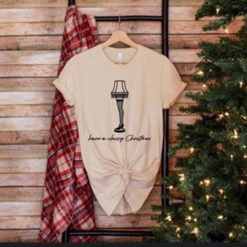NEW•XL-2X•Classy Christmas Leg Lamp Top